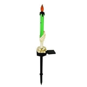 Wadada Halloween Candle Light Stakes, 1 Pack Skeleton Hands Hold Lighted Candle Pathway Makers, Waterproof Battery Operated, Light Up Figurine for Indoor Outdoor Holiday Party